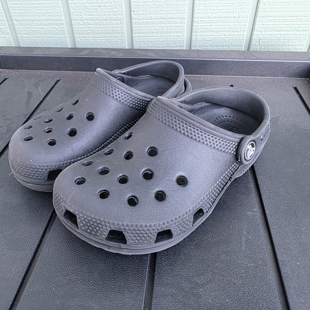 Crocs Kids Classic Clog Black Slip On Water Shoes Size C12